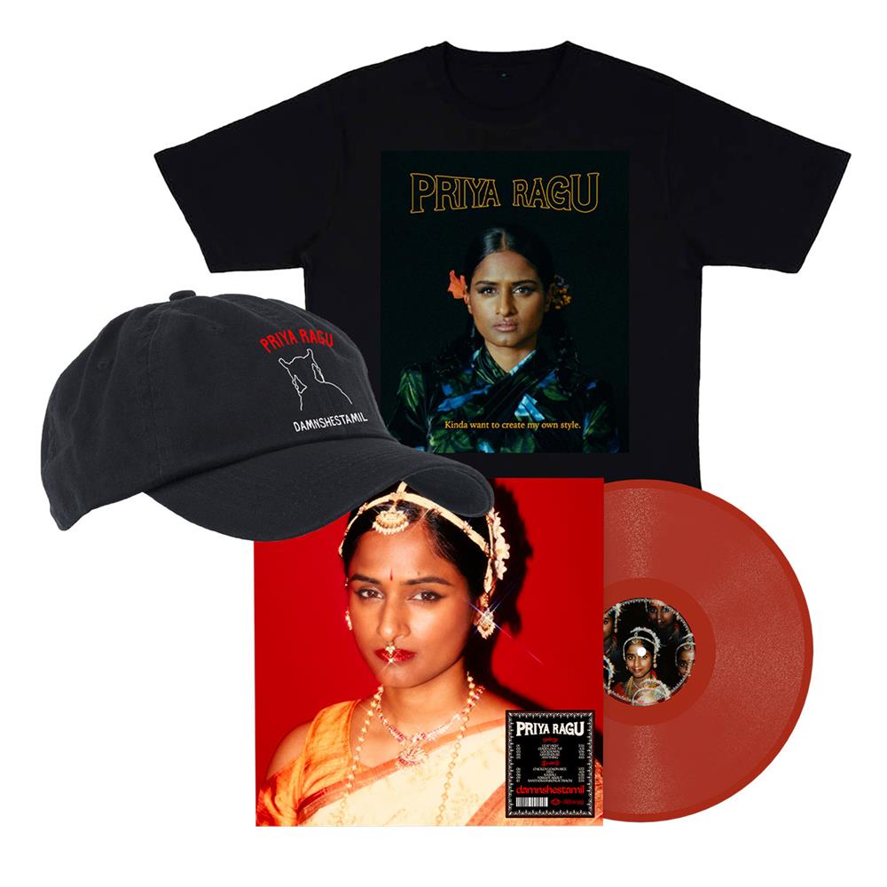 Priya Ragu - Damnshestamil Vinyl, T-Shirt & Cap Bundle