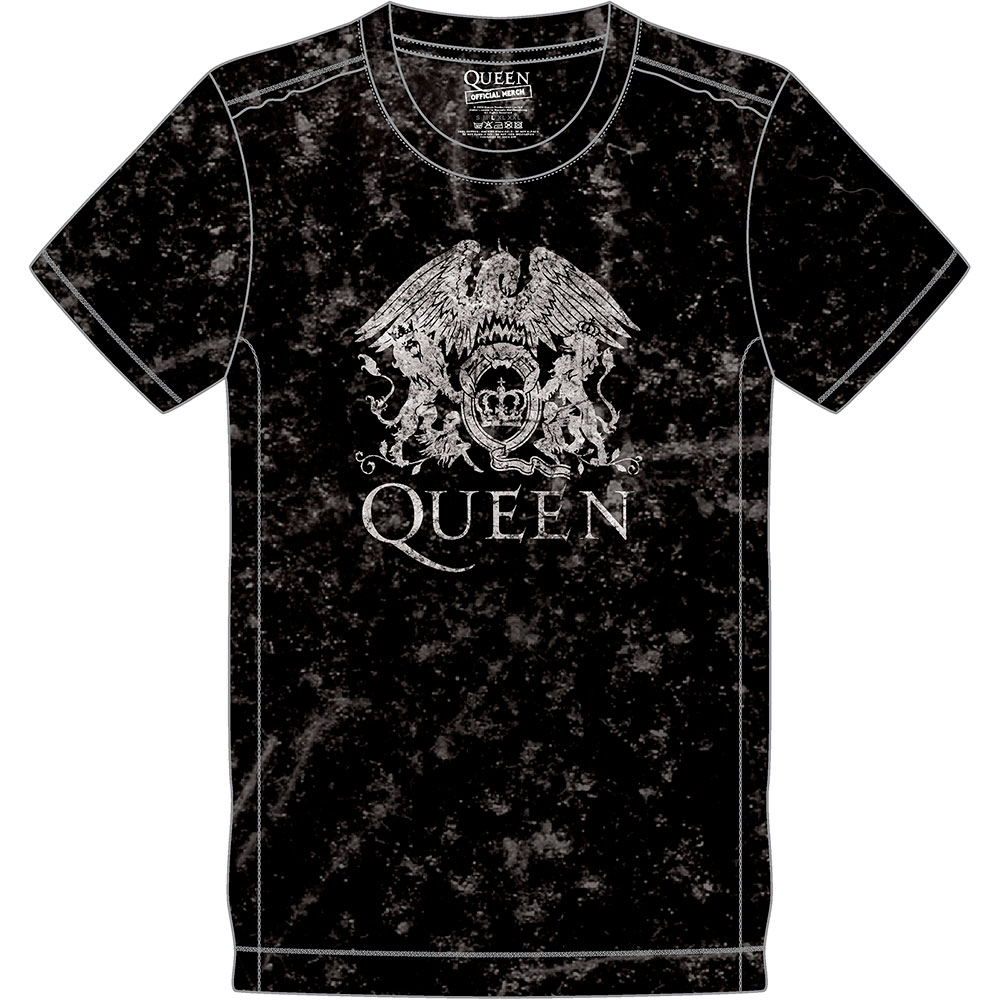 Queen - Classic Logo (Snow Wash) Black