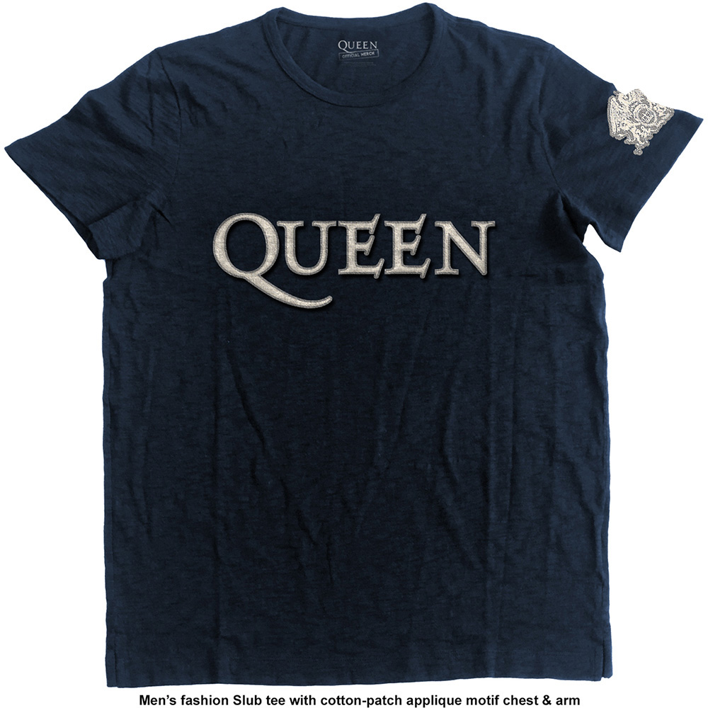 Queen - Logo & Crest with Applique Motifs (Navy)