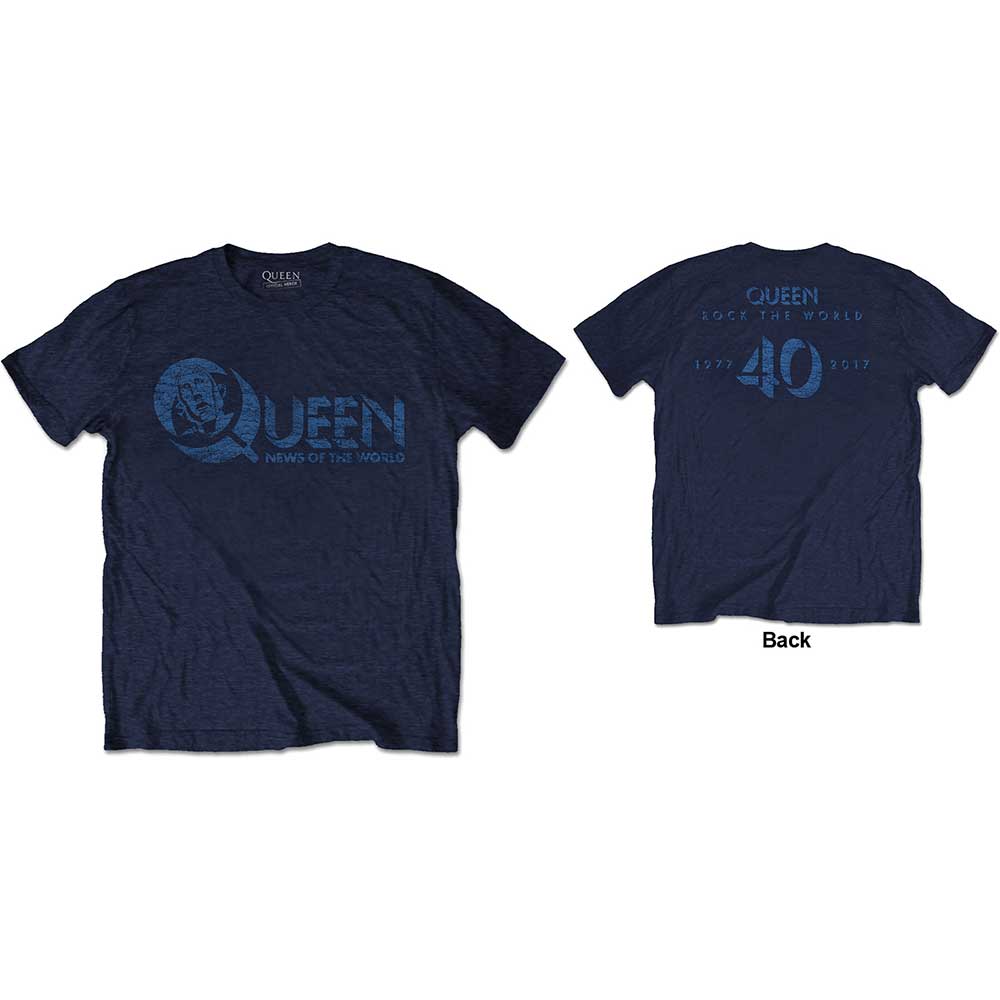 Queen - News of the World 40th Vintage Logo (Back Print)
