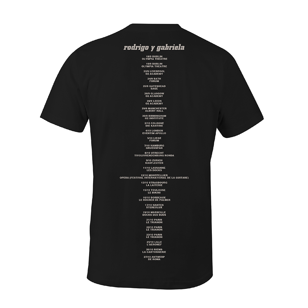 Rodrigo Y Gabriela - Mettavolution Album Tour T Shirt - EU / UK Tour 2019