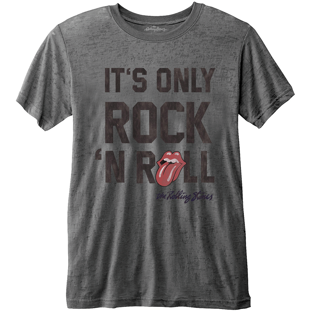 Rolling Stones - It's Only Rock N Roll (Charcoal Grey Burn Out T-Shirt)