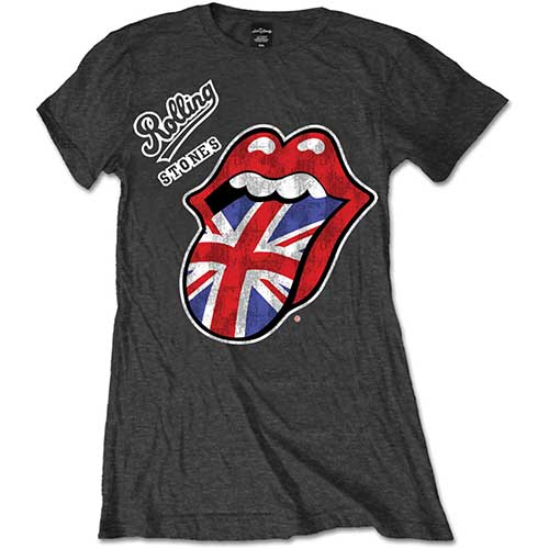 Rolling Stones - Vintage British Tongue (Grey) (Women's)