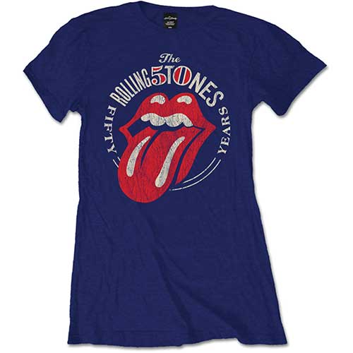 Rolling Stones - 50th Anniversary Vintage (Blue) (Women's)