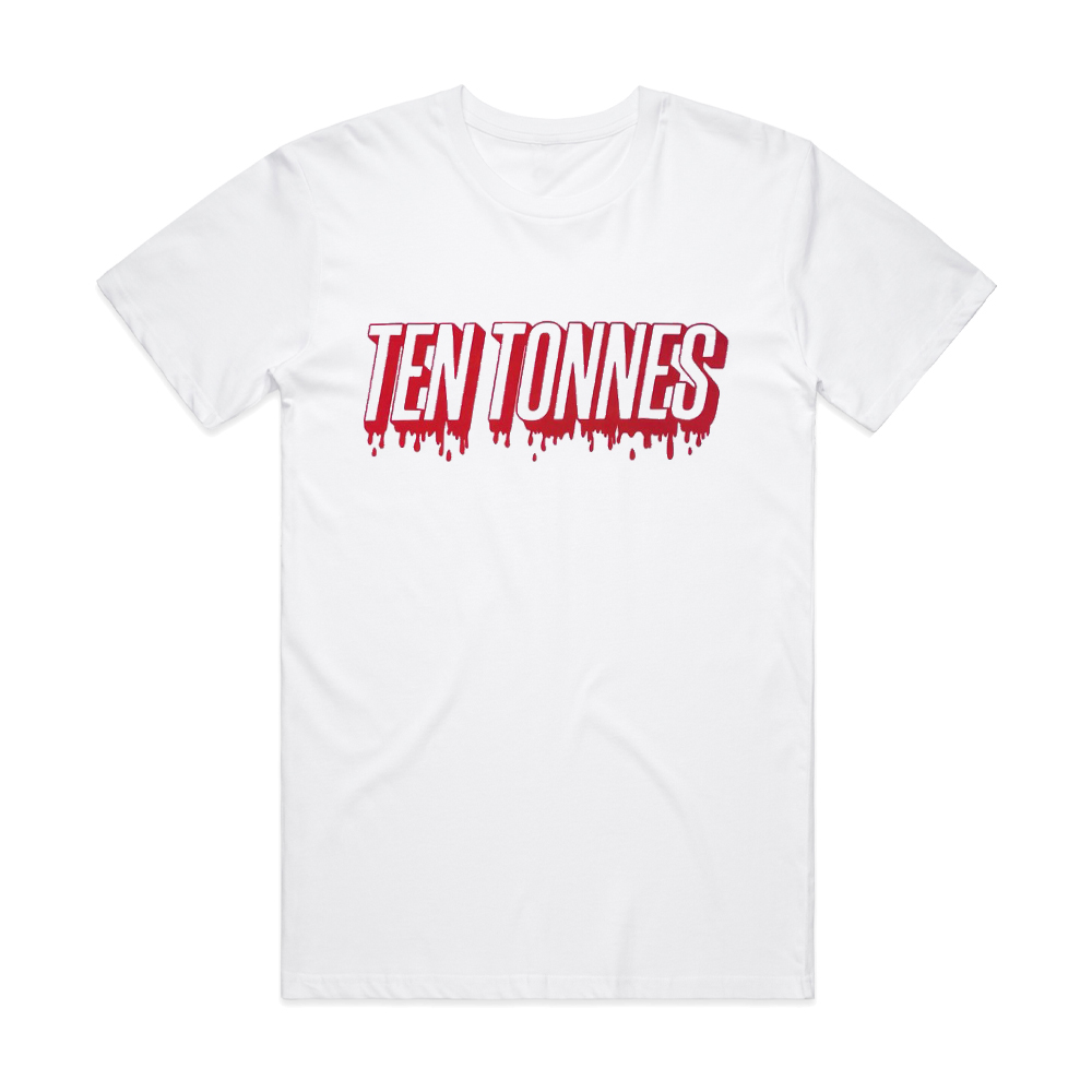 Ten Tonnes - ‘Ten Tonnes’ Dripping Red Logo T-shirt
