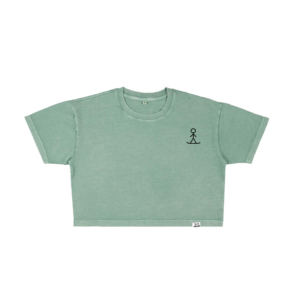 The Ellie Soutter Foundation - Stickman cropped T-Shirt – Womens Sage Green