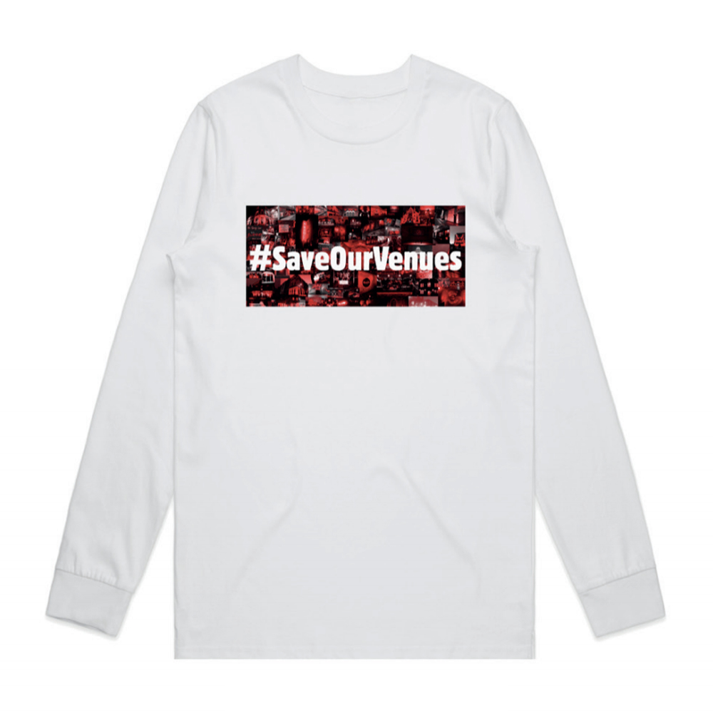Save Our Venues - #Savethe30 Longsleeve (White)