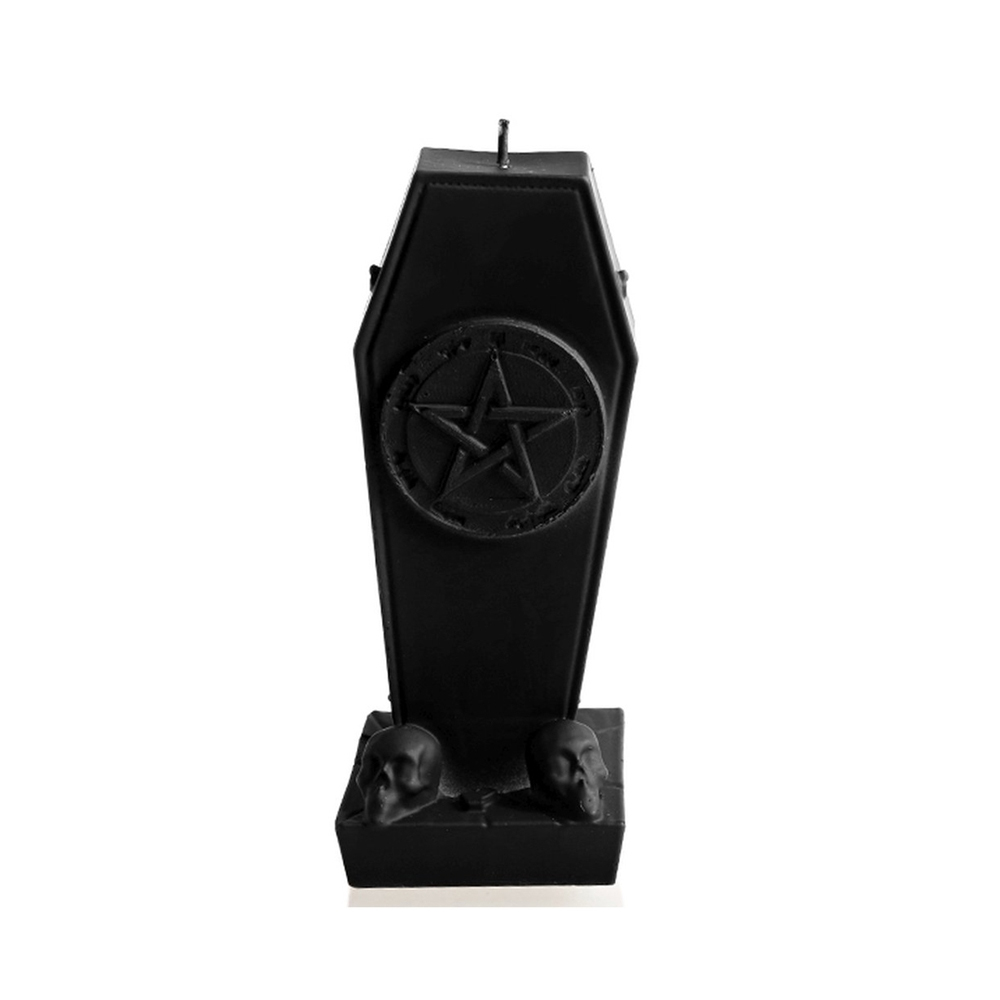 Rock and Metal Candles - Coffin With Pentagram - Black Mat Candle