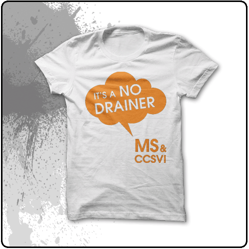 Mikes MS T-Shirts - No Drainer (White)