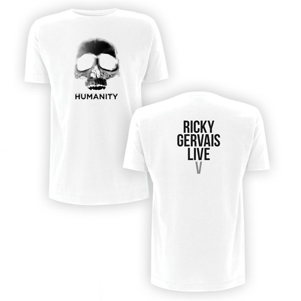 Ricky Gervais - Humanity Tour Skull (White) 