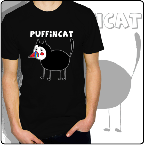 Puffincat - Cat (Mens Black)