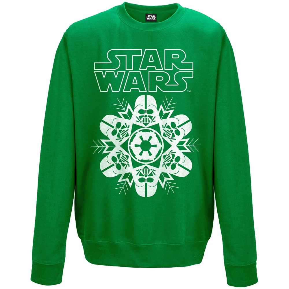 Star Wars - Vader Snowflake (Green Crew Neck Sweater)